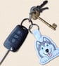 Kawaii Husky Keyring - Embroidered Cute Dog Bag Charm - Image 2