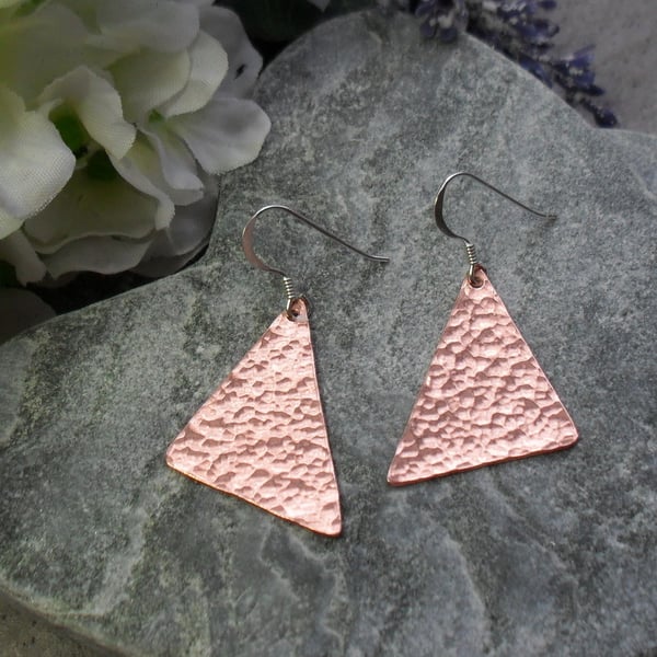  Copper  Drop Earrings Sterling Silver Ear Wires