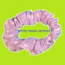 Small Scrunchie, White Dots on Lilac 