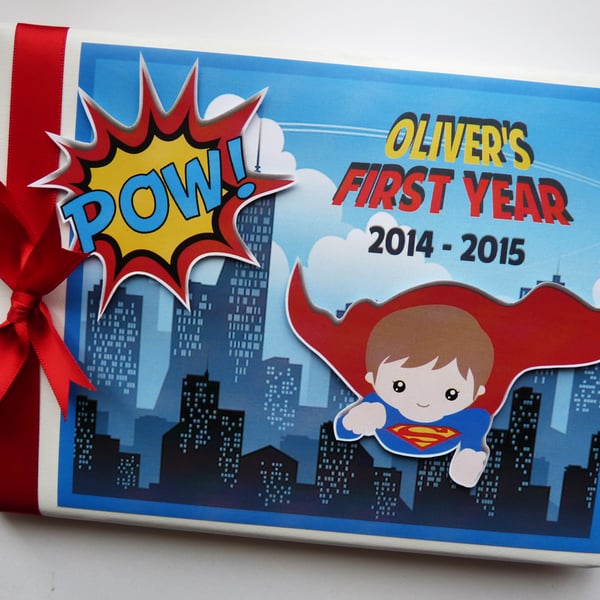 Superman birthday guest book, superman birthday party gift