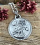 Silver Owl Disc Pendant - Image 1