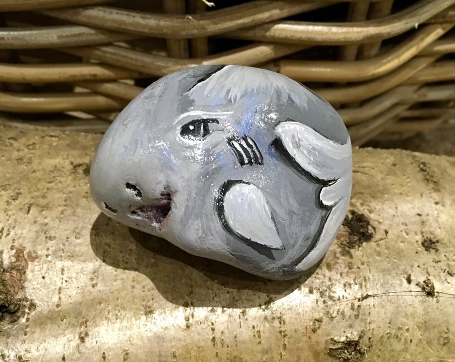 Shark hand painted pebble garden rock art wildl... - Folksy