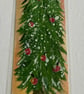 Handmade bookmark original floral artwork. Double sided hot. Christmas tree