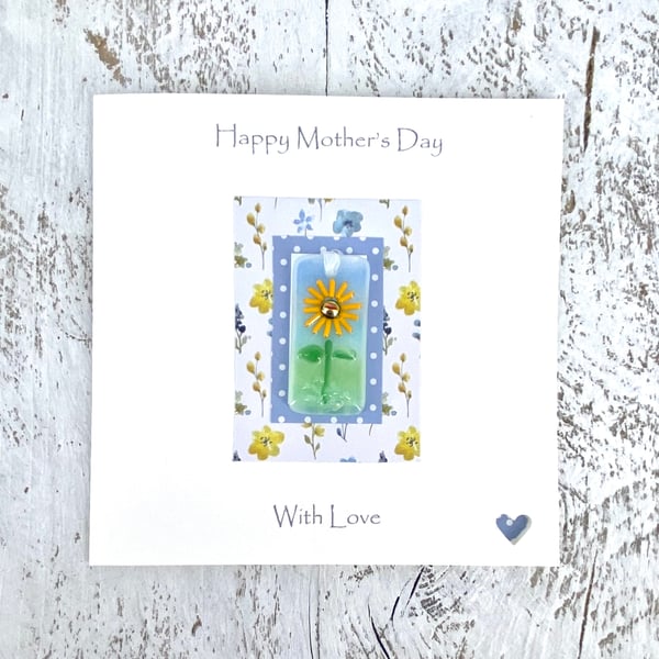 Mother’s Day Card with Detachable Glass Bookmark or Light Catcher