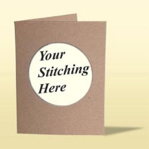 Mouseloft Rustic Brown Kraft Double Fold Circular Aperture Card & White Envelope
