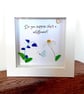 Cornish Sea Glass Framed Art: Wildflowers butterfly Seaglass Alice in Wonderland