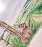 Watercolour print of a Southdowns Sussex Rabbit - Image 5