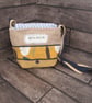 Upcycled Coffee Sack -  Mini Shoulder Bag - Mustard floral pattern - Image 4