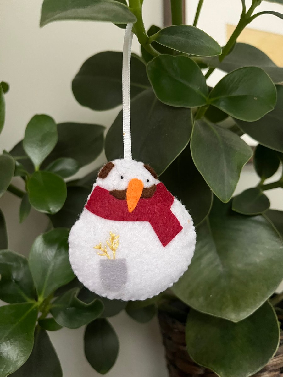 The Farmer One - Felt Snowman Decoration