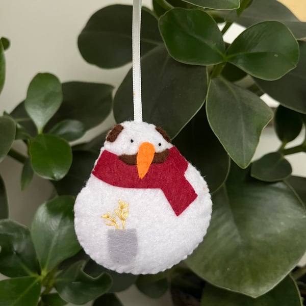 The Farmer One - Felt Snowman Decoration