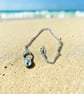 Sterling Silver Sapphire Pebble Pendant - Necklace -  Gift Boxed 