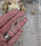 Sterling Silver Large Hammered Circle Earrings - JBJ1047 - Image 3