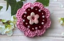 Crochet flower brooches