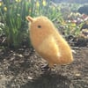  Needle felted chick, yellow chic, animal sculpture model