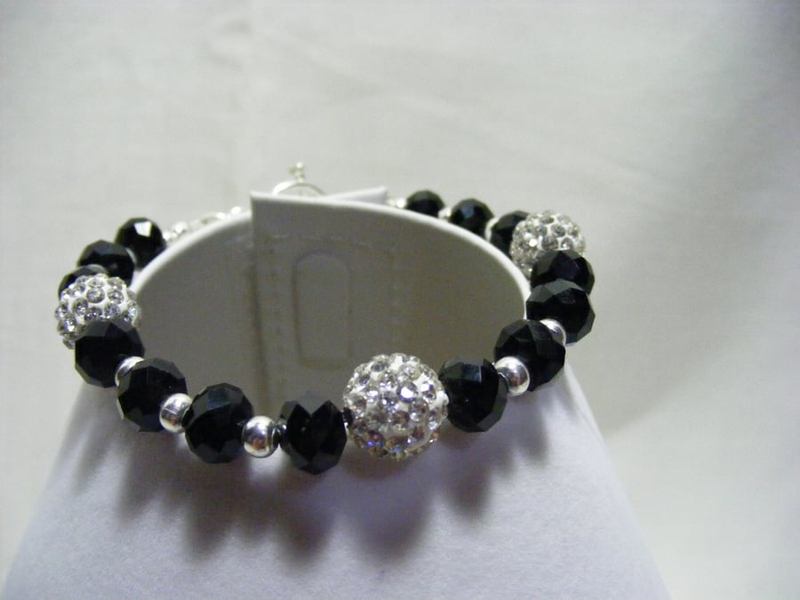 Black and Silver Crystal Bracelet