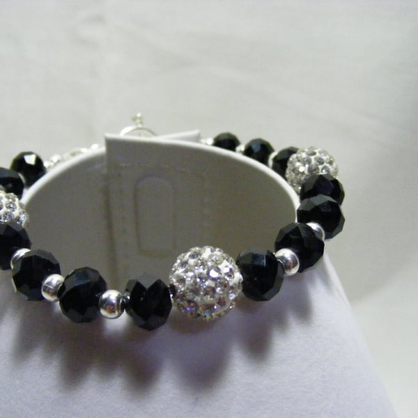 Black and Silver Crystal Bracelet