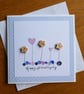 Happy Anniversary Card - Hearts, Flowers and Sequins - Blue and White Polka Dot - Image 8