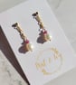 Pearl and Ruby Earrings 14kt Gold Filled, Non Tarnish Gemstone Earrings