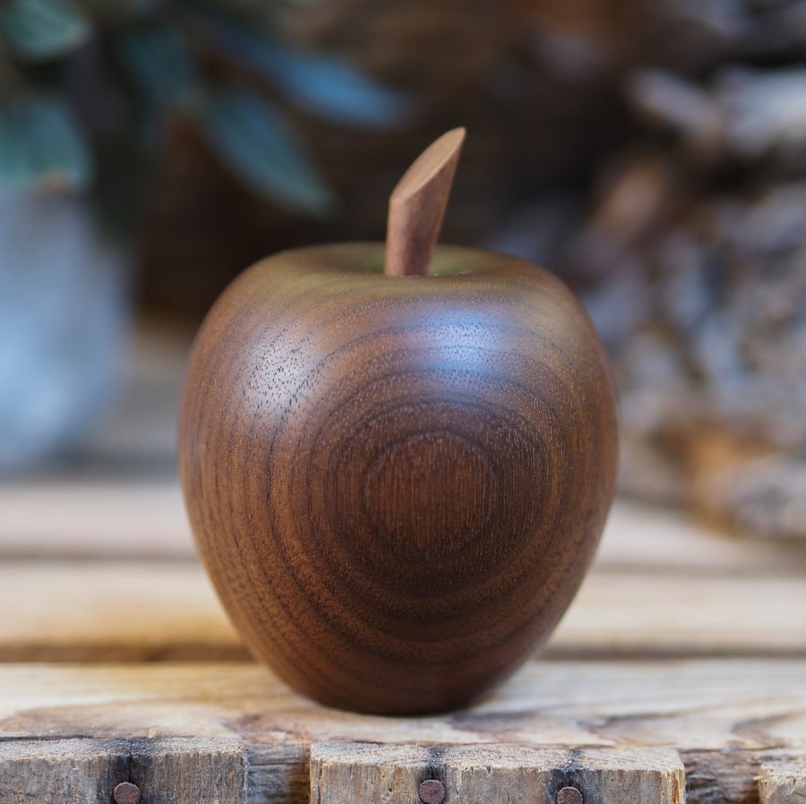 Wooden Apple keepsake. Cremation urn. Miniature cremation urn.