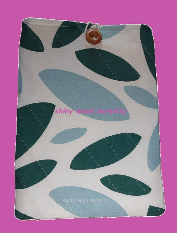 Teal Ovals on a White Background, Book-Tablet Sleeve