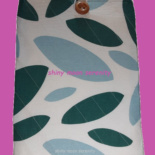 Teal Ovals on a White Background, Book-Tablet Sleeve