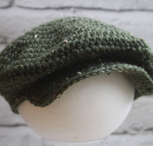 Newsboy Cap, Green Tweed, Sizes Baby - Toddler