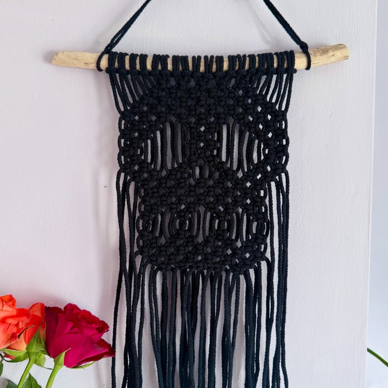 Handmade Macrame Skull Wall Hanging Halloween decor