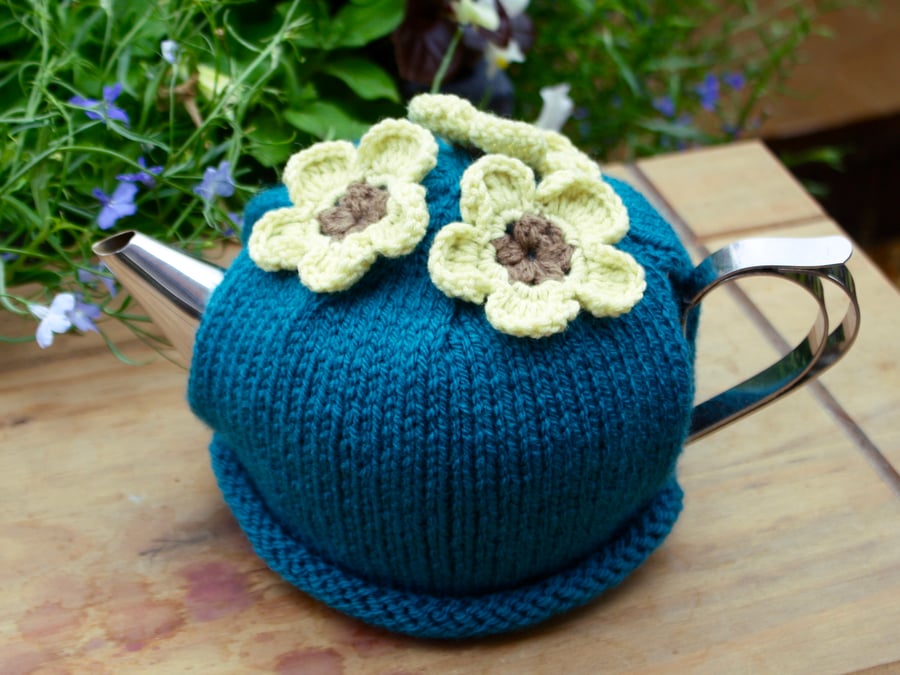 Flower Tea Cosy Teal