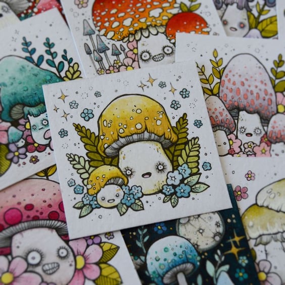 mushroom month - day 9 - original twinchie illustration