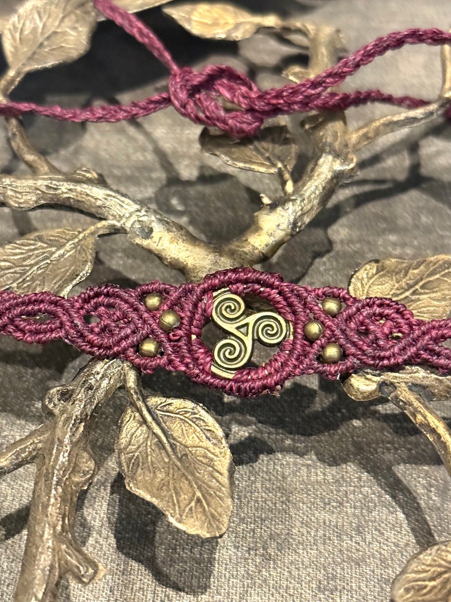 Bohemian Celtic Triskele spiral choker necklace, inc Free UK delivery