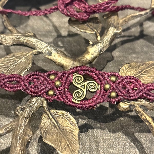 Bohemian Celtic Triskele spiral choker necklace, inc Free UK delivery