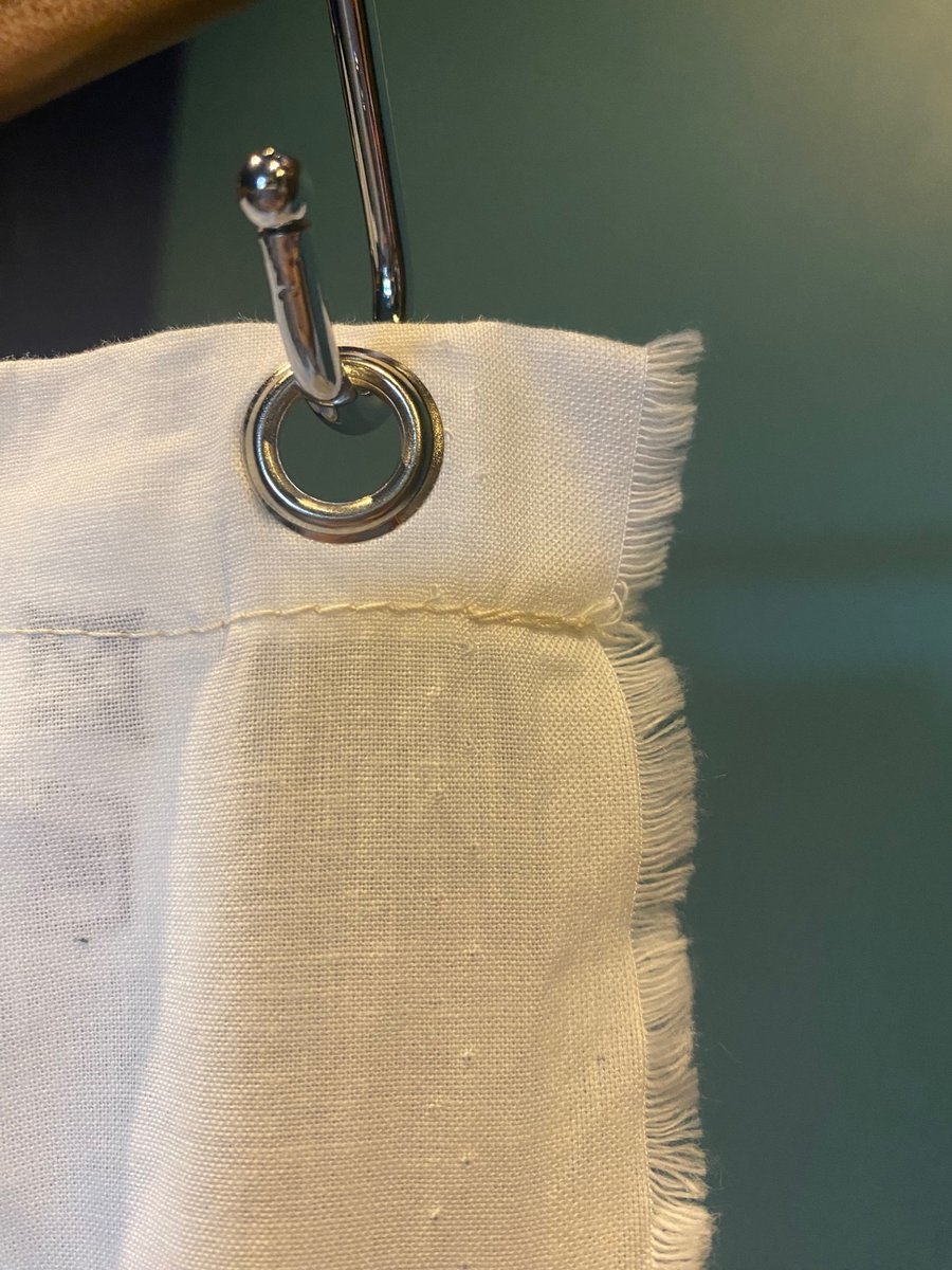 Only Just Off-White Organic Cotton Shower Curtain, washable 