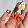 Fused glass seagull hanging decoration 