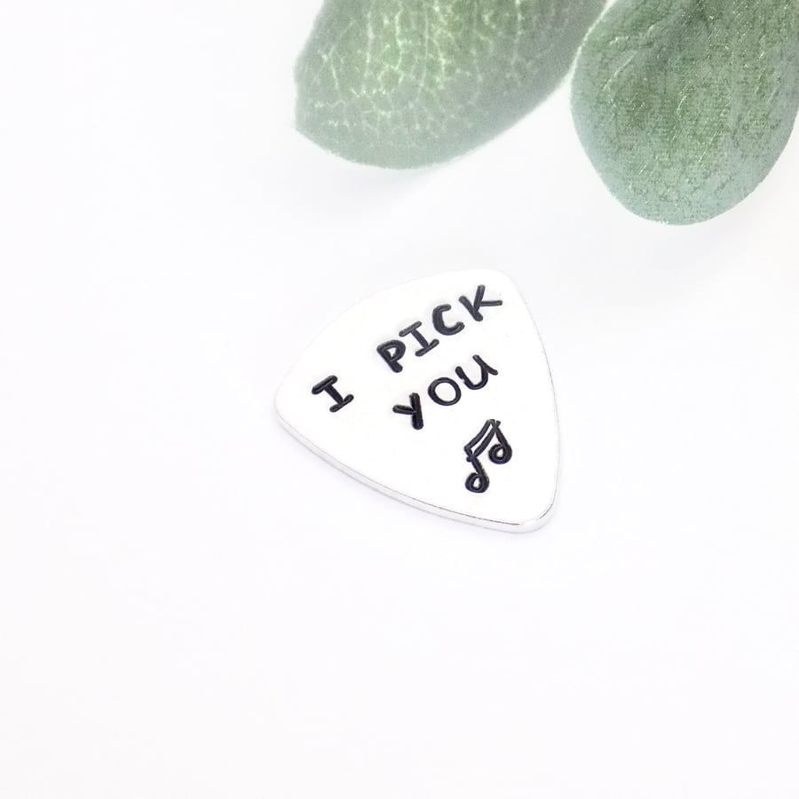 Custom Guitar Pick, I Pick You Plectrum, Musician Accessories, Gifts for Men