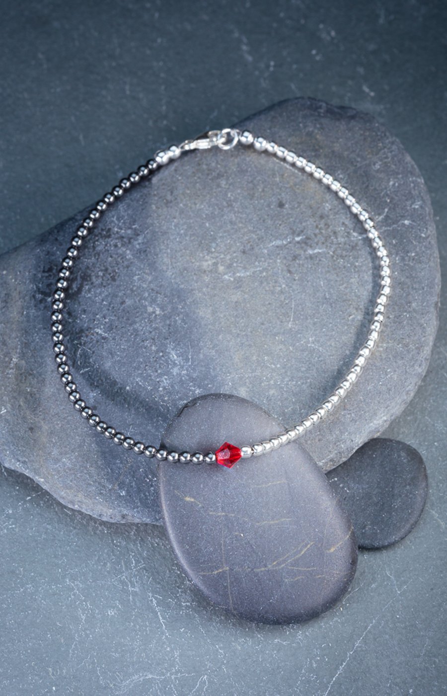 Bracelet dainty sterling silver and Swarovski glass pearl 