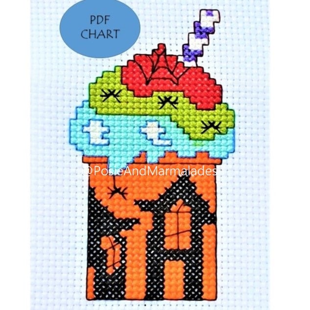 Halloween Drink 'if you dare' Cross Stitch Chart (Digital Download PDF)