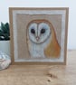 Hand drawn Barn Owl Blank Greetings Card. Unique Card for Wildlife Lovers