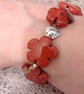 RED JASPER FLOWER STRETCHY BRACELET - FREE UK SHIPPING  - Image 3