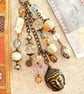 Rock crystal bag charm, April birthstone, Rock crystal gift, boho-glam bag charm