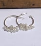 Sterling Silver & Moonstone Hoop Earrings - Image 2