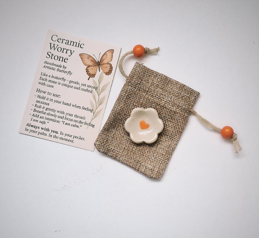 Ceramic Worry Stone Flower 