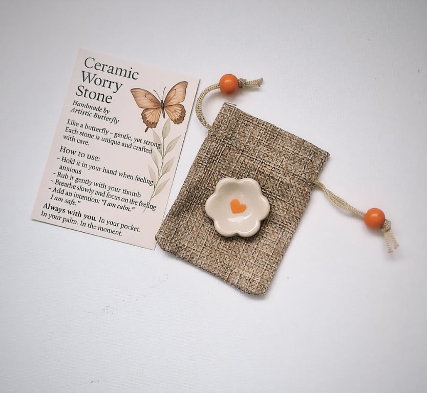Ceramic Worry Stone Flower 