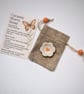 Ceramic Worry Stone Flower Gift Set with Jute Pouch