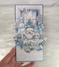Handmade Santa Christmas Card (111) Blue Winter Scene. - Image 5