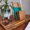 LH Alfriston Solid Oak Desk Organiser - Pen Phone Book Tray (Tray on the Left)