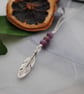 Amethyst & silver leaf long layering necklace - Image 2