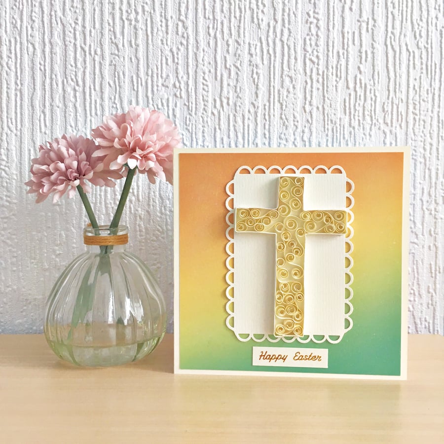 Easter card - quilled cross