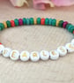 "fearless" mixed howlite stretch bracelet  - Image 8
