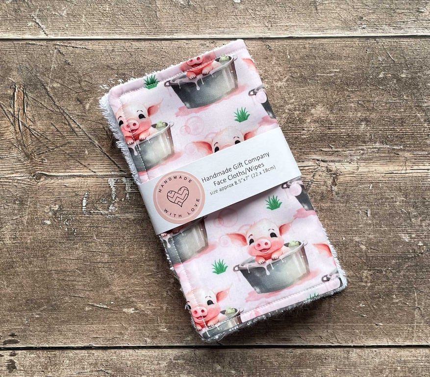 Handmade 2 Pk Face Wipes, Face Cloths, Face Flannels, Eco-Friendly Wipes-FCW10