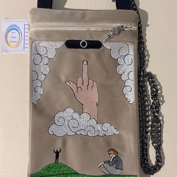 Embroidered Tarot inspired - The Finger - Velour 